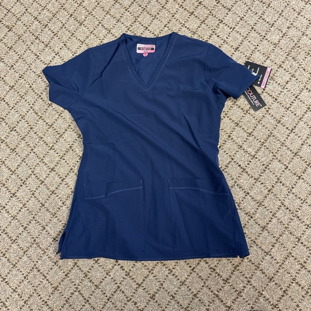 Medcouture Ladies Blue Scrub   Size Small NWT